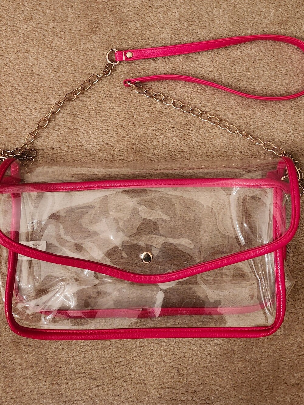 Clear Crossbody Bag with Red Trim